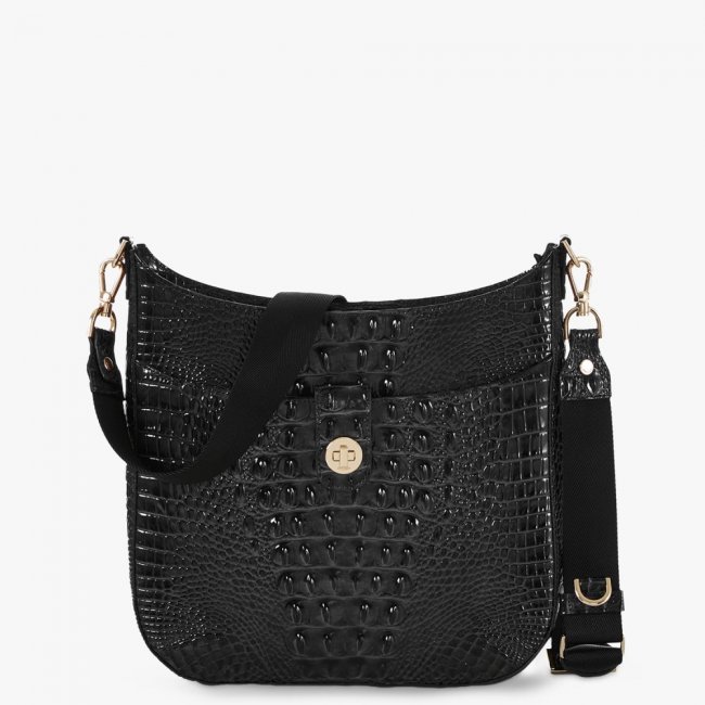 Brahmin Leia Leather Crossbody - Black Melbourne