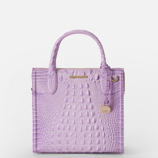 Brahmin Small Caroline Leather Satchel - Gentle Lavender Melbourne