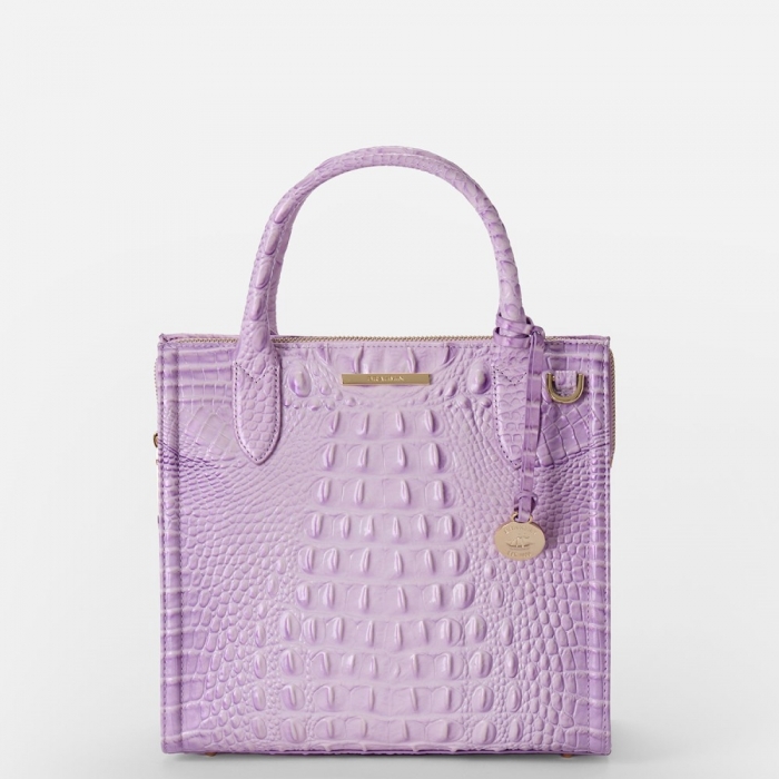 Brahmin Small Caroline Leather Satchel - Gentle Lavender Melbourne