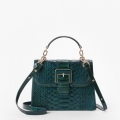 Brahmin Small Hallie Leather Satchel - Evergreen Kalopsia