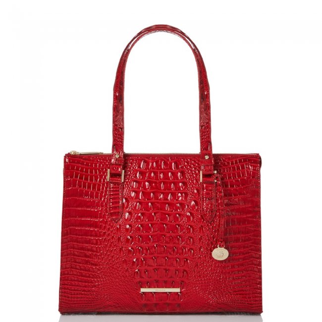 Brahmin Anywhere Leather Tote - Carnation
