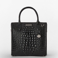 Brahmin Caroline Leather Satchel - Black Melbourne Silver Hardware