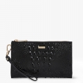 Brahmin Daisy Black Leather Wristlet - Black Melbourne
