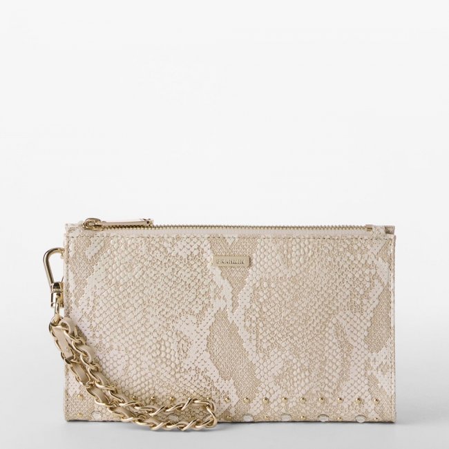 Brahmin Daisy Leather Wristlet - Ivory Grandeur