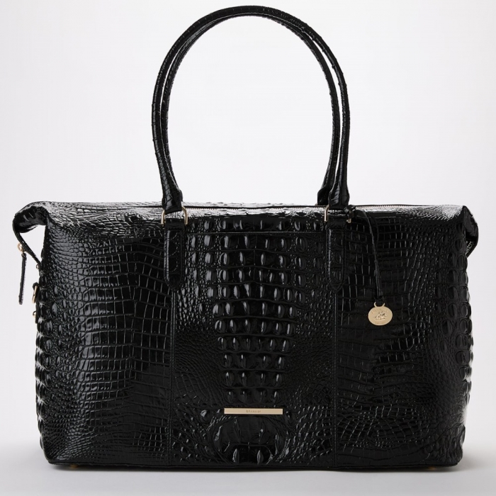 Brahmin Dux Weekender Leather Travel Bag - Black Melbourne
