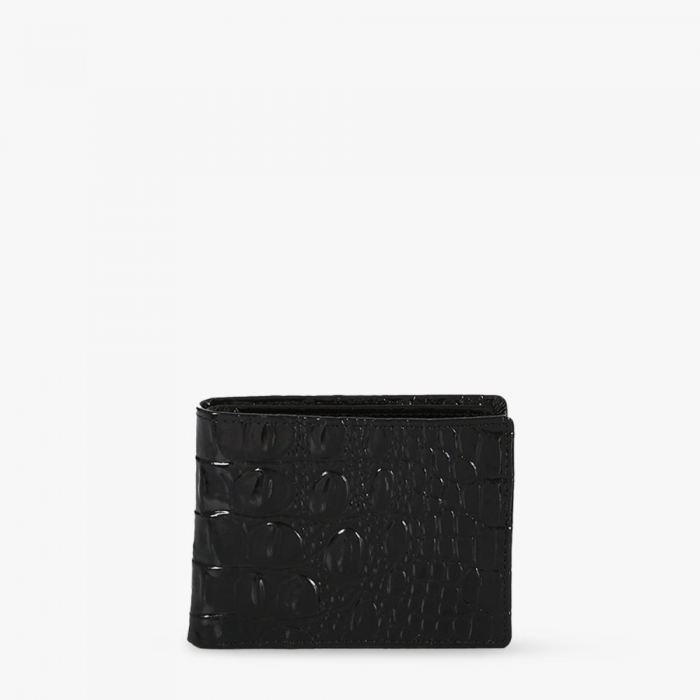 Brahmin Black Leather Billfold Wallet - Black Melbourne