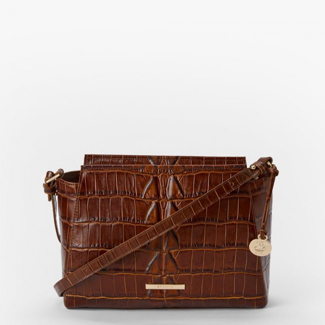 Brahmin Hillary Leather Crossbody - Chestnut Marana