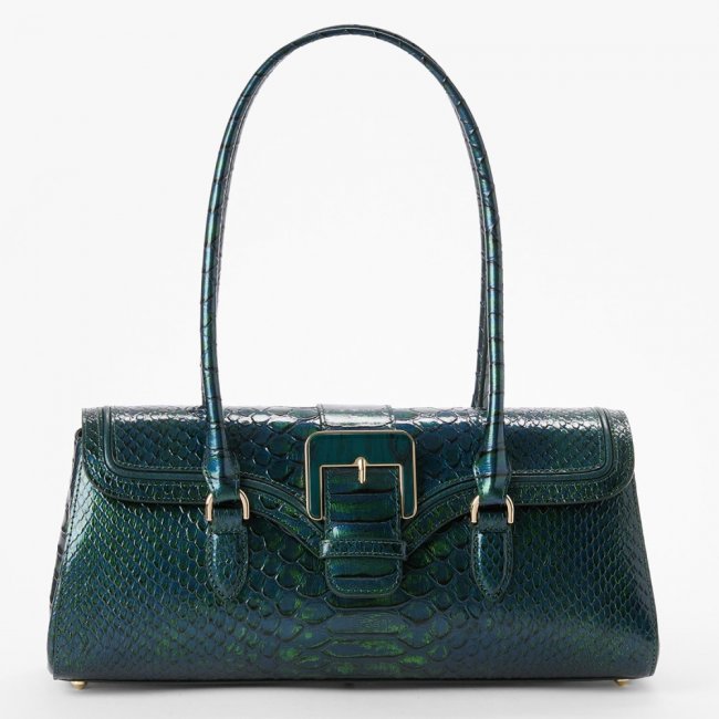 Brahmin Dayan Leather Satchel - Evergreen Kalopsia