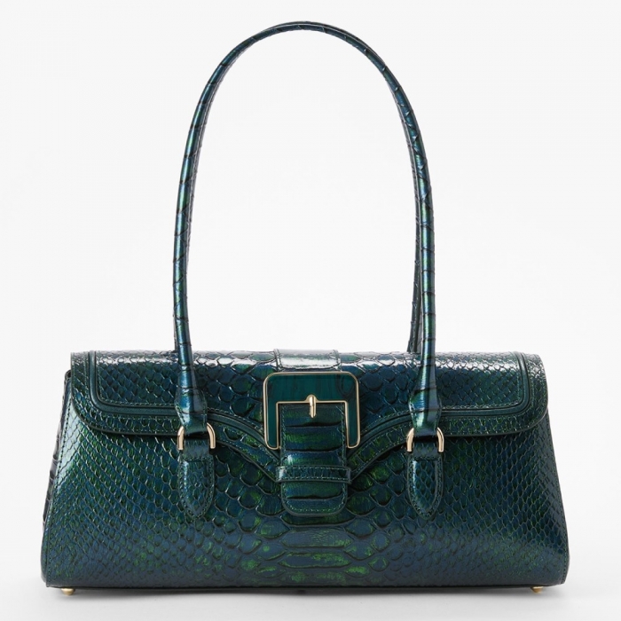 Brahmin Dayan Leather Satchel - Evergreen Kalopsia