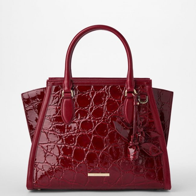 Brahmin Priscilla Leather Satchel - Red Claudine