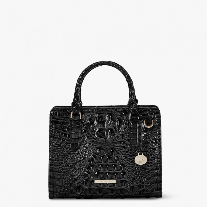 Brahmin Cami Leather Satchel - Black Melbourne