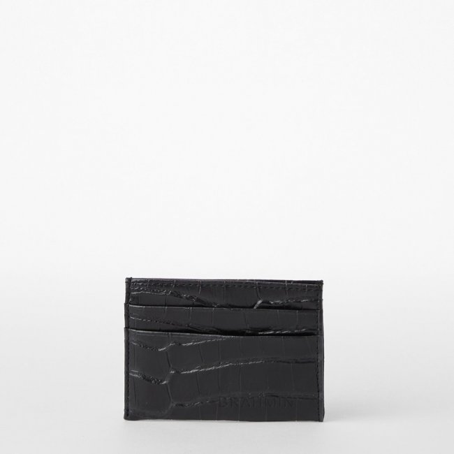 Brahmin Charlie Leather Card Case - Black Baypoint