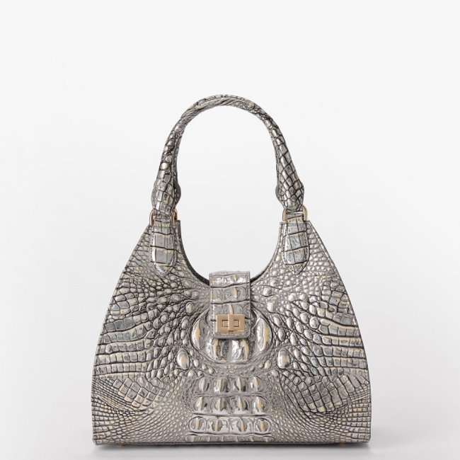Brahmin Adrian Leather Satchel - Chrome Melbourne