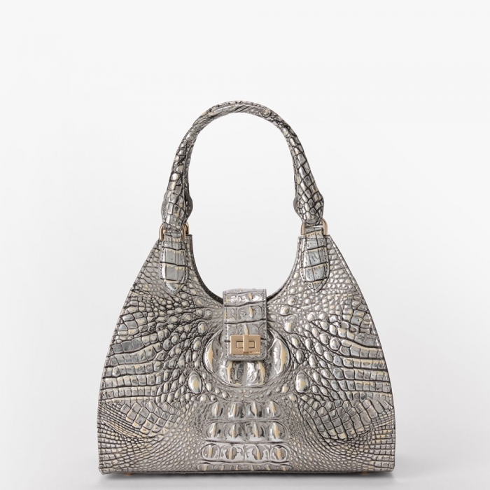 Brahmin Adrian Leather Satchel - Chrome Melbourne