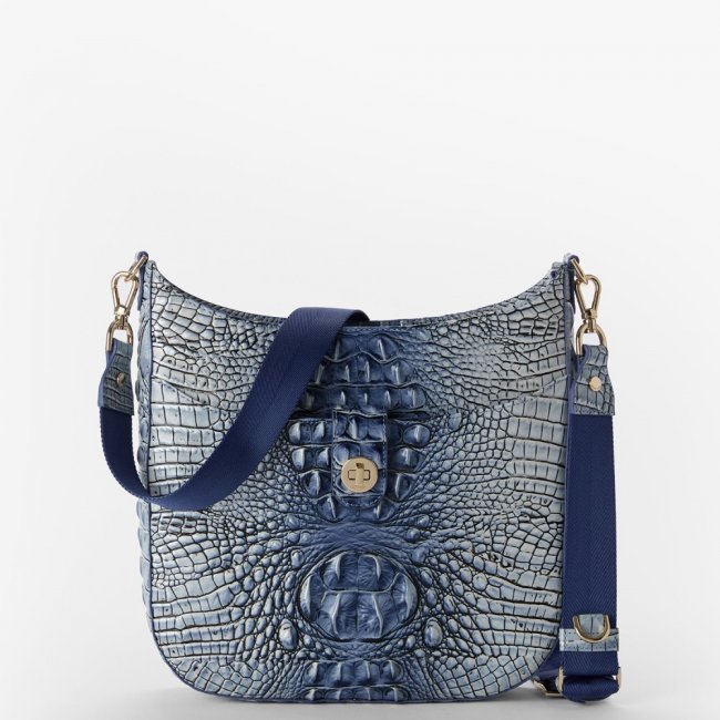 Brahmin Leia Leather Crossbody - Bellbottom Blue Ombre Melbourne
