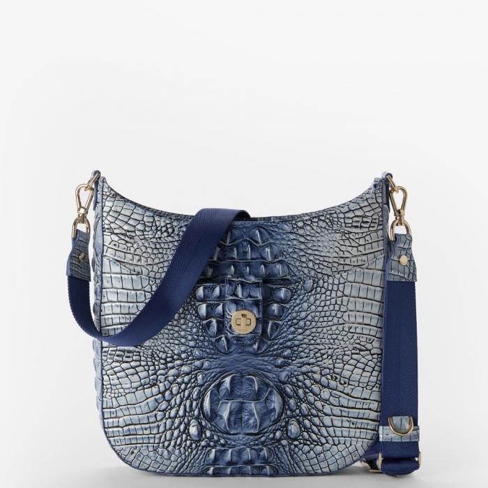 Brahmin Leia Leather Crossbody - Bellbottom Blue Ombre Melbourne