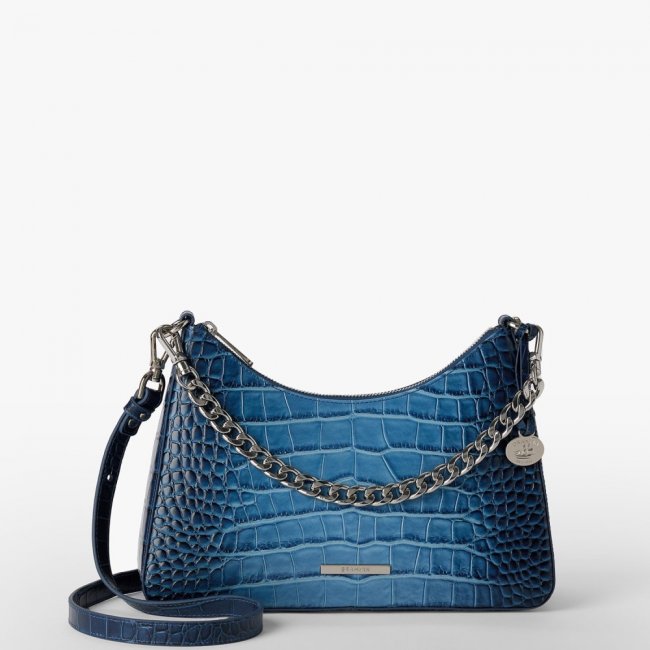 Brahmin Mod Esme Leather Shoulder Bag - Heavenly Blue Lumeria