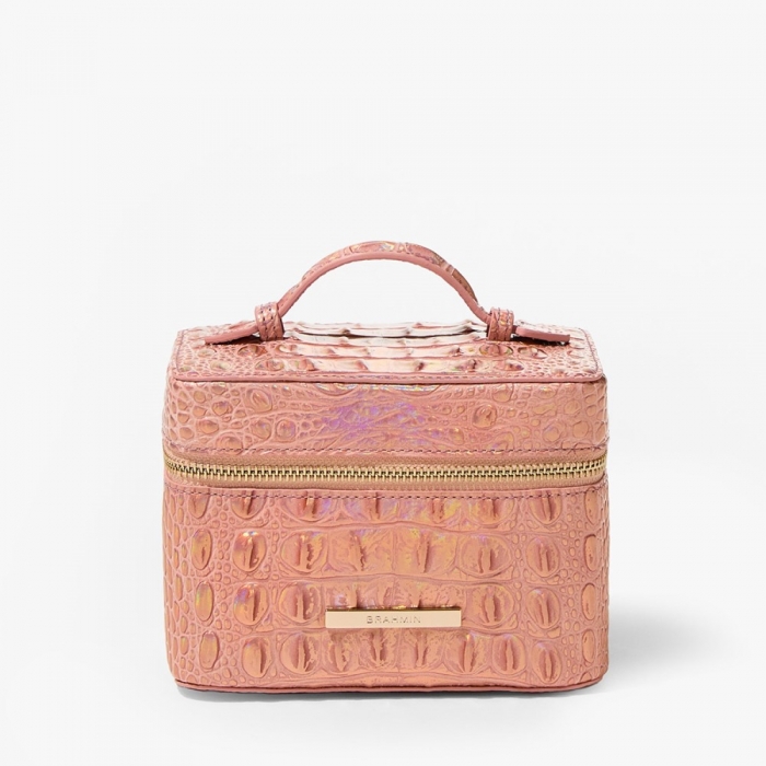 Brahmin Small Charmaine Leather Make-up Case - Rose Gold