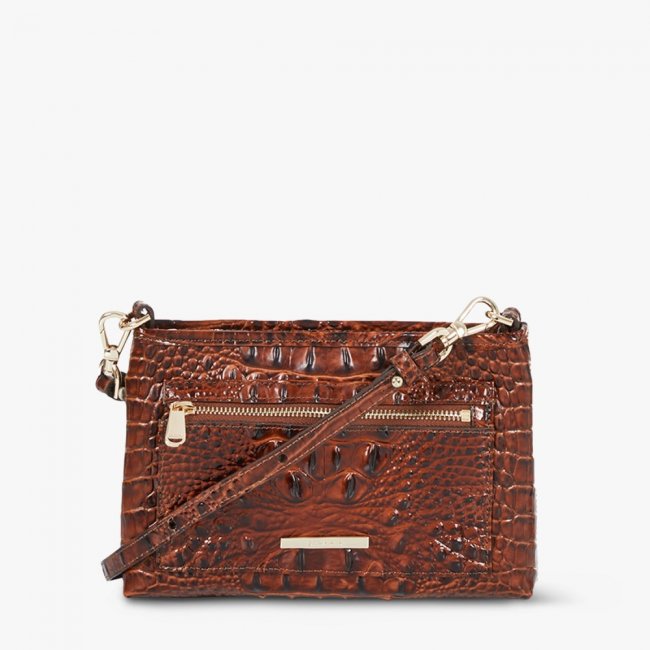 Brahmin Vida Leather Crossbody - Pecan Melbourne