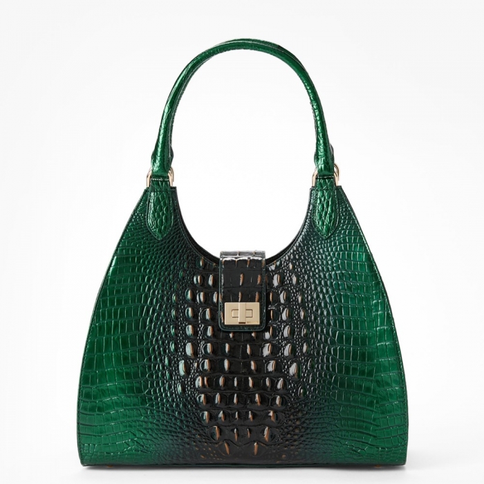 Brahmin Large Adrian Leather Satchel - Evergreen Ombre