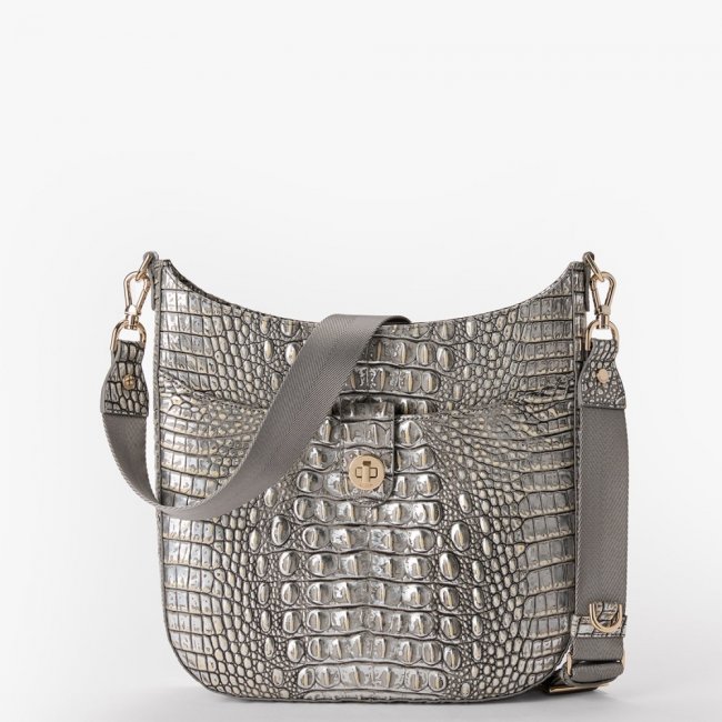 Brahmin Leia Leather Crossbody - Chrome Melbourne