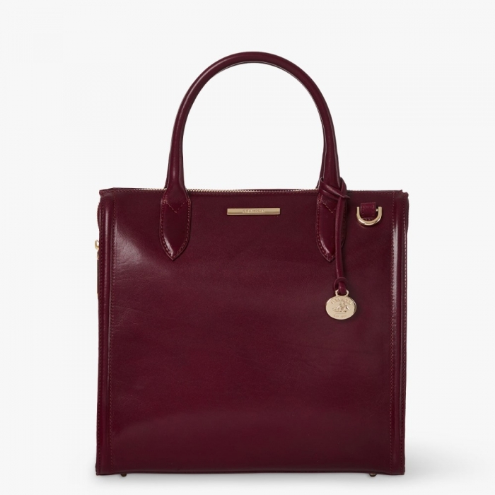 Brahmin Caroline Leather Satchel - Tart Topsail
