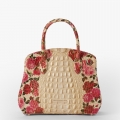 Brahmin Rosetta Leather Satchel - Romantic Roses Ombre Melbourne