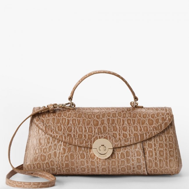 Brahmin Dayan Leather Satchel - Timeless Taupe Bayem