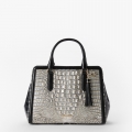 Brahmin Small Finely Leather Satchel - Chrome Azurine