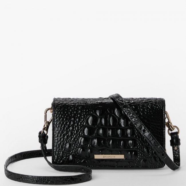 Brahmin Minuette Leather Crossbody - Black Melbourne