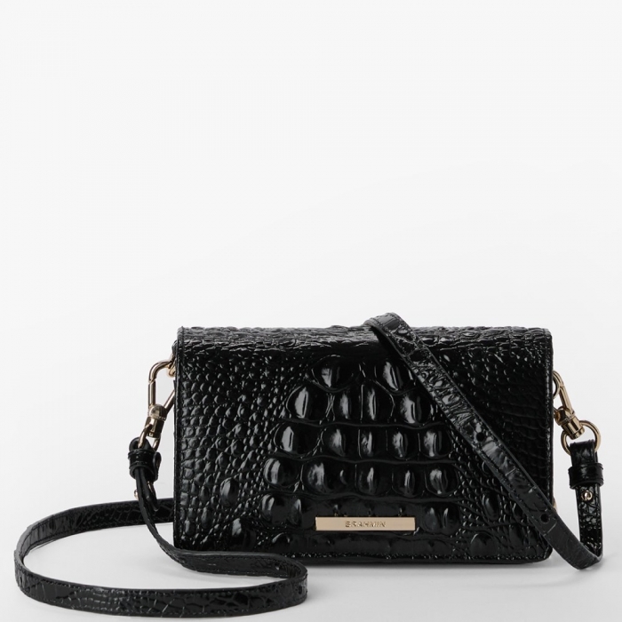 Brahmin Minuette Leather Crossbody - Black Melbourne