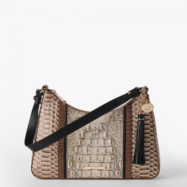 Brahmin Esme Leather Shoulder Bag - Timeless Taupe Skien