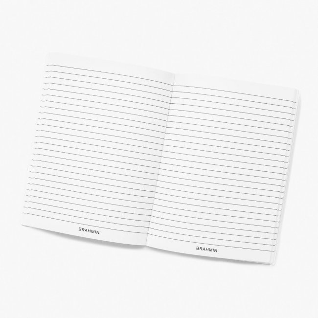 Brahmin Ruled Notebook Side-Bound 6x8 White Stationery