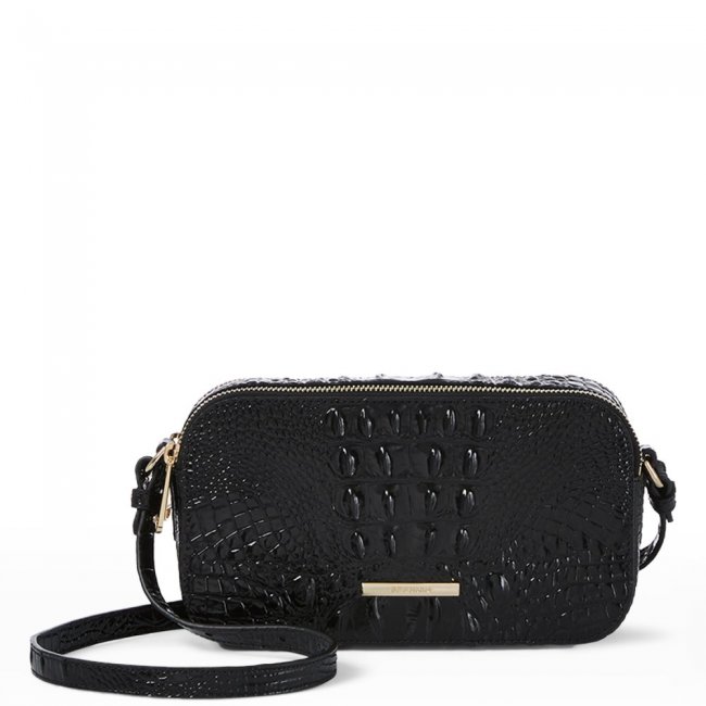 Brahmin Danica Leather Crossbody - Black Melbourne