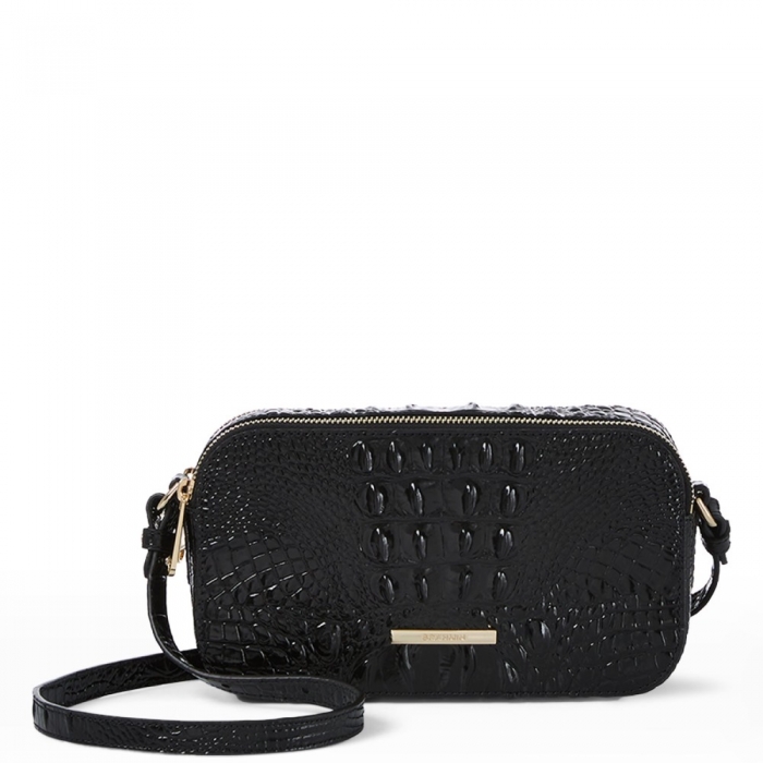 Brahmin Danica Leather Crossbody - Black Melbourne