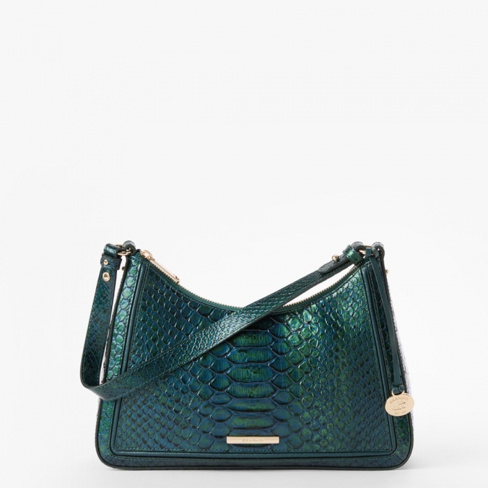 Brahmin Esme Leather Shoulder Bag - Evergreen Kalopsia