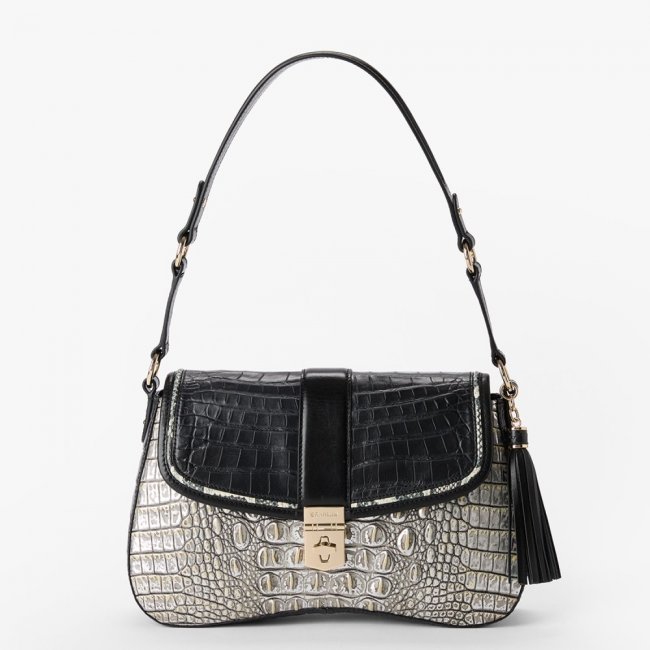 Brahmin Nerida Leather Shoulder Bag - Chrome Azurine