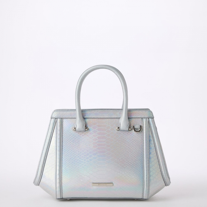 Brahmin Small Arden Leather Satchel - Silver Silverleaf