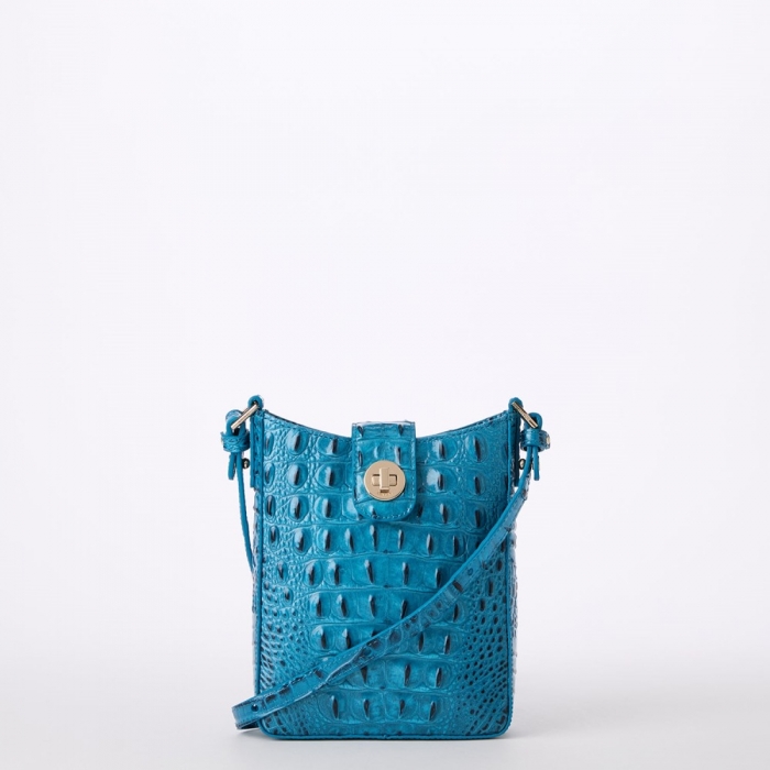 Brahmin Marley Leather Crossbody - Vibrant Azure