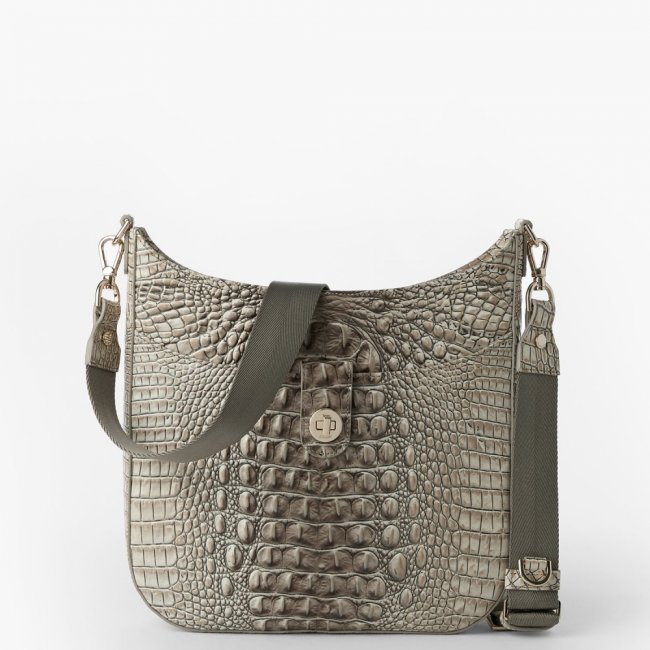Brahmin Leia Leather Crossbody - Timeless Taupe Ombre Melbourne