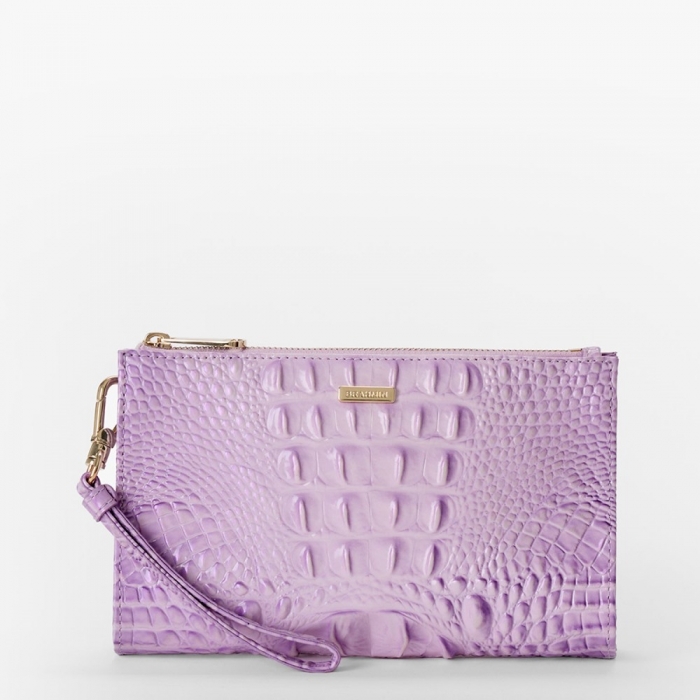 Brahmin Daisy Leather Wristlet - Gentle Lavender Melbourne