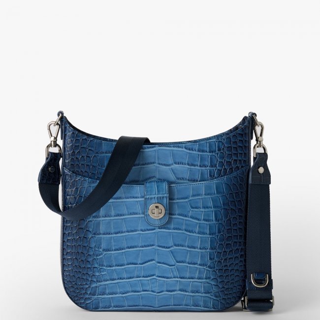 Brahmin Leia Leather Crossbody - Heavenly Blue Lumeria