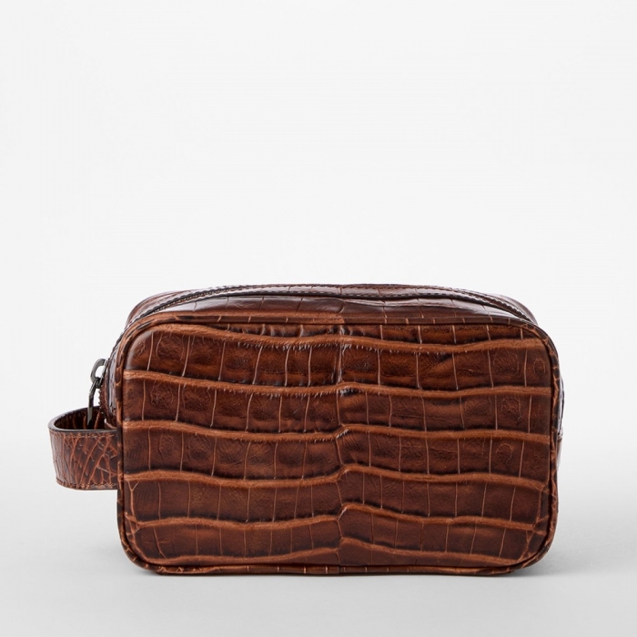 Brahmin Dylan Leather Toiletry Case - Chestnut Baypoint