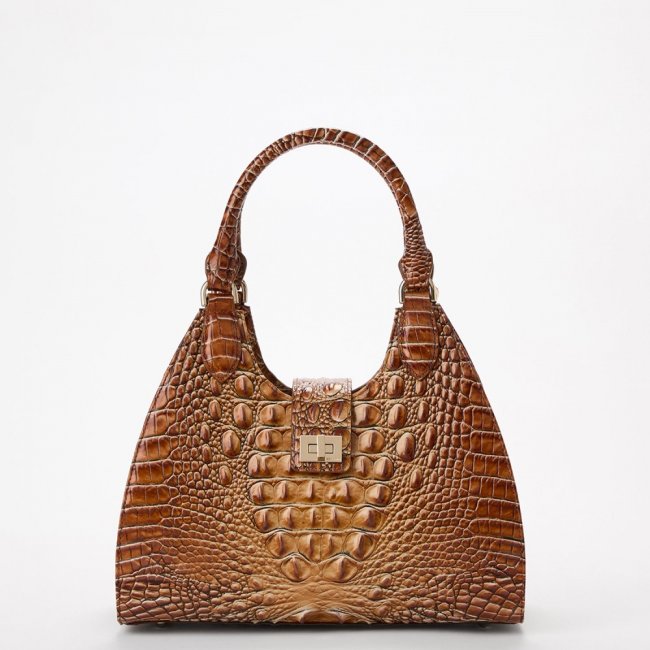 Brahmin Adrian Leather Satchel - Luggage Brown Melbourne