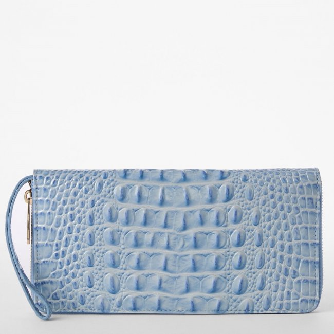 Brahmin Skyler Leather Clutch - Heavenly Blue Melbourne