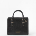 Brahmin Cami Leather Satchel - Black Hematite