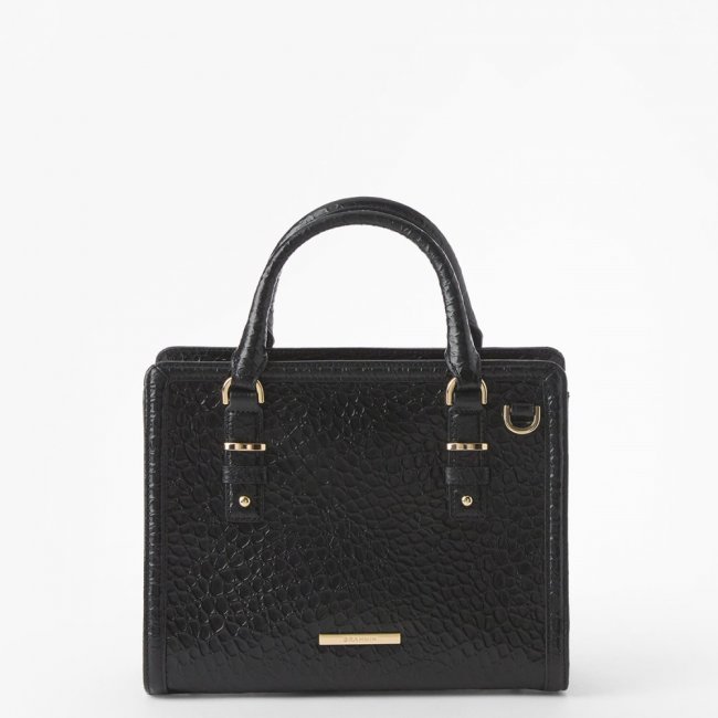 Brahmin Cami Leather Satchel - Black Hematite
