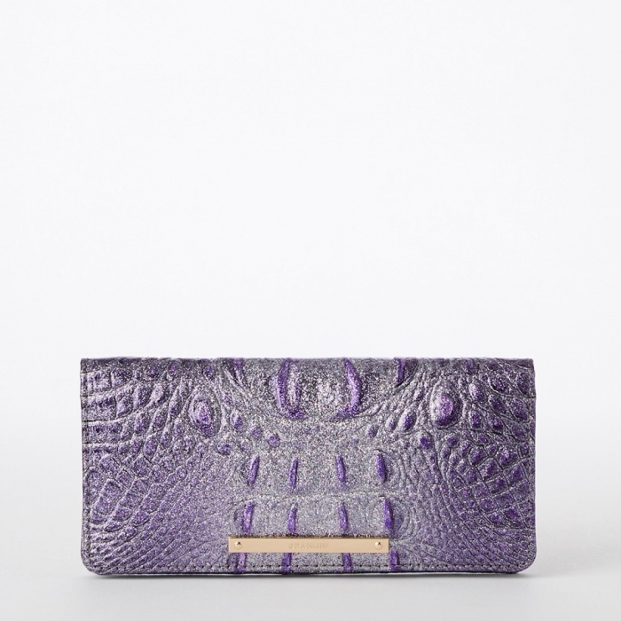 Brahmin Ady Leather Wallet - Purple Glitter Melbourne
