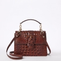 Brahmin Small Hallie Leather Satchel - Pecan
