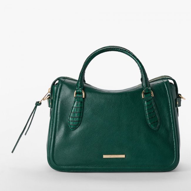 Brahmin Micaela Leather Satchel - Green Jupiter